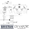 Bristan 1901 Bidet Mixer Pop-Up Waste Tap Dimensions